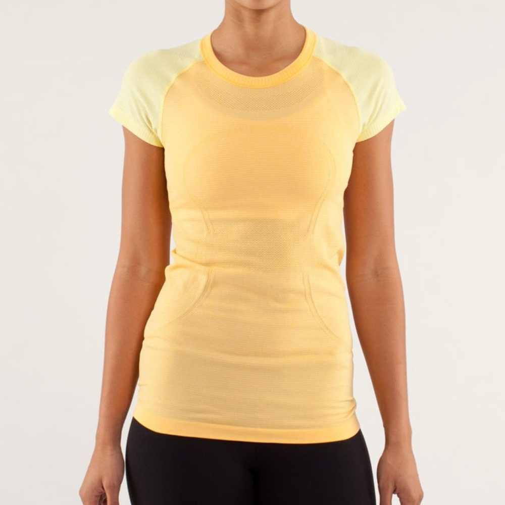 Lululemon Run Burning Yellow Swiftly Tech Short Sleeve 8